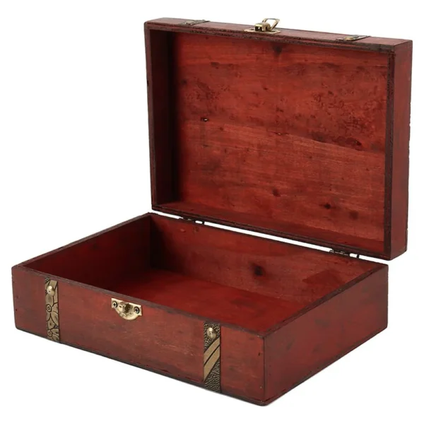 Treasure Chest Decorative Boxes with Lids for Home Decor - Color Brown - Image 4
