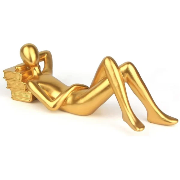 Decor Reading Statue Home - Gold Color