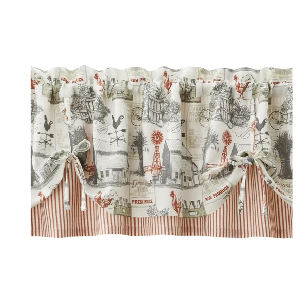 Print Light Filtering Rod Pocket Window Curtain Valance - Image 2