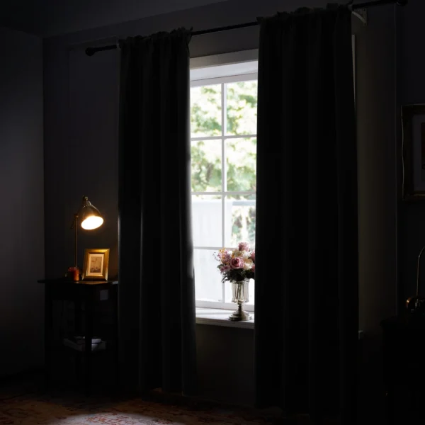 2 Panels Blackout Curtains Solid Thermal Insulated - 42 x 72 inch (Black) - Image 2