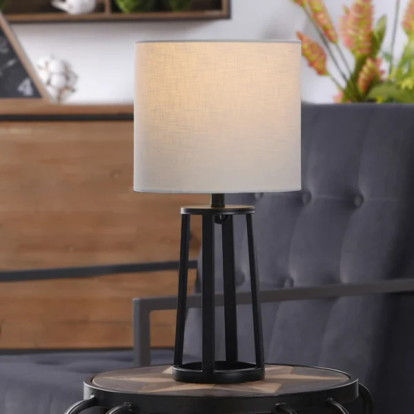 Modern Matte Black Table Lamp - 18" Tall X 9" Wide