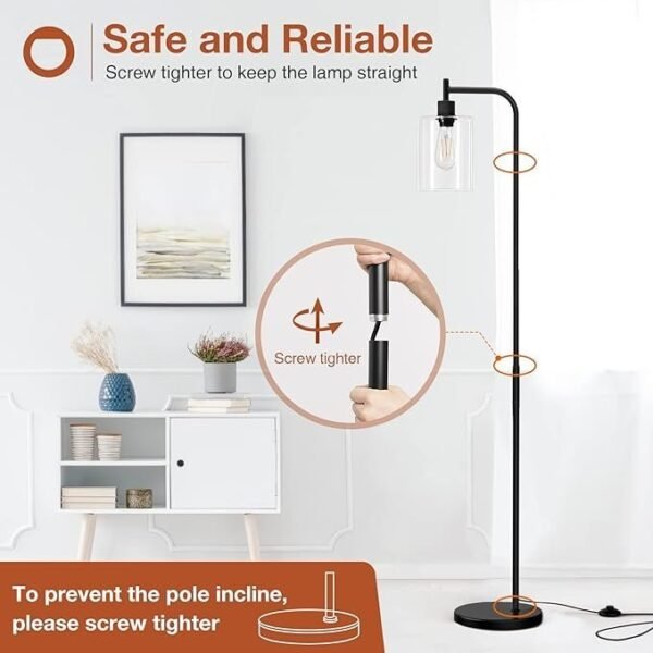 Floor Lamps for Living Room Bright Lighting with Glass lampshade - Image 3