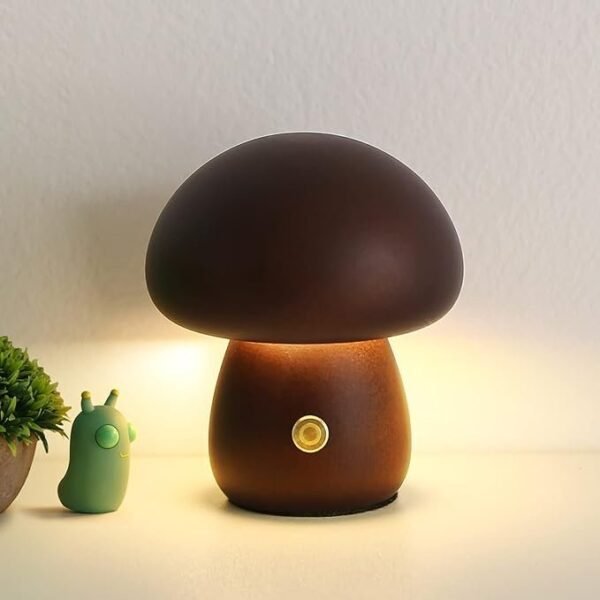 Mushroom Lamp for Bedroom, Portable Dimmable Bedside Lamp with USB Charging