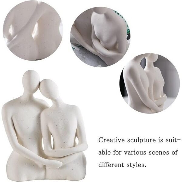 Couple Statue, Couple Figurine Shelf Decorations for Living Room, Shelves, Bookshlf - Image 3