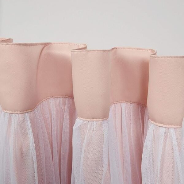 Sheer Hidden Tab/Rod Pocket Top Curtain Panel Pair, 52"x84", Rose Blush, Set of 2 - Image 3