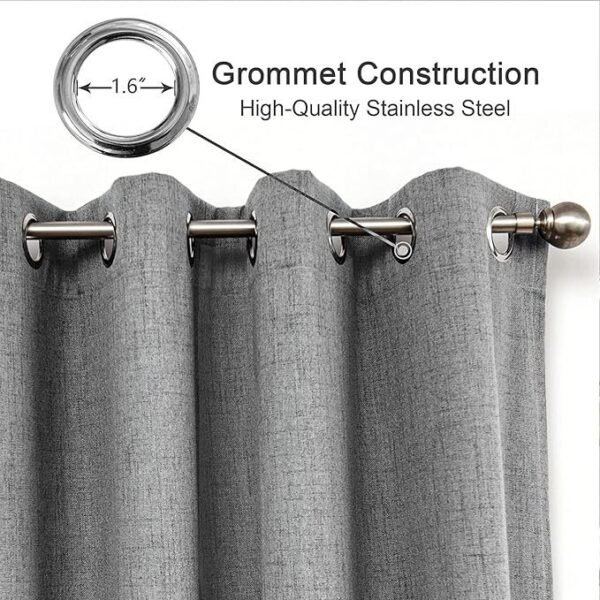 Blackout Curtains 96 Inch Length 2 Panels Set, Thermal Insulated 95 Long Curtains& Drapes 2 Burg - Image 2