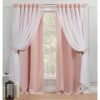 Sheer Hidden Tab/Rod Pocket Top Curtain Panel Pair, 52"x84", Rose Blush, Set of 2