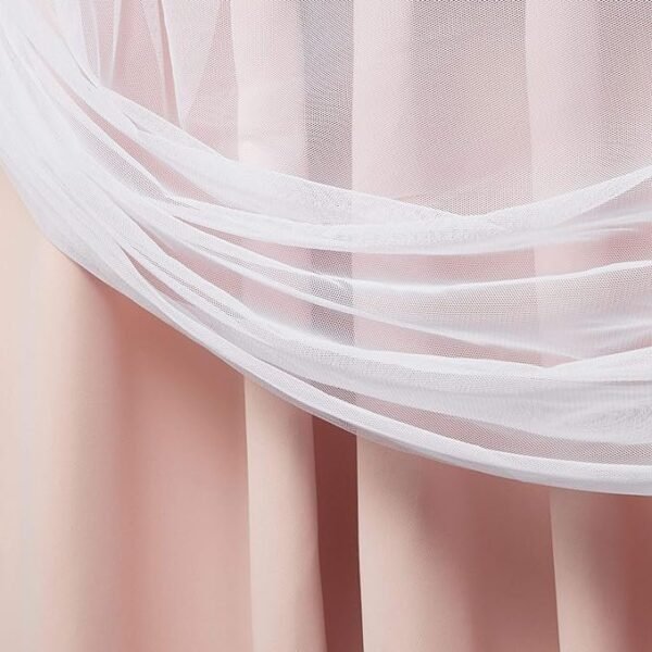 Sheer Hidden Tab/Rod Pocket Top Curtain Panel Pair, 52"x84", Rose Blush, Set of 2 - Image 2