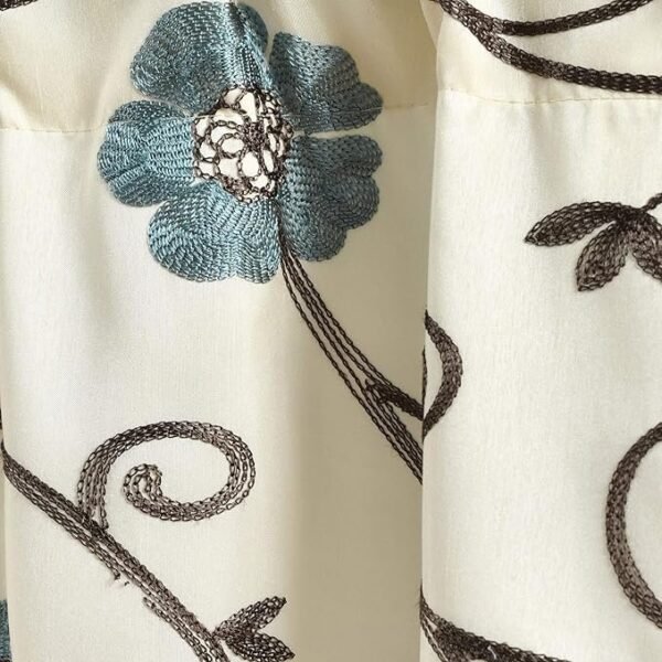 Royal Garden Valance Floral Window Kitchen Curtain (Single), 42”W x 18"L, Blue - Image 2