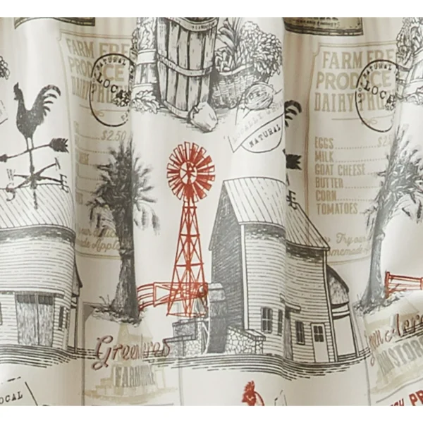 Print Light Filtering Rod Pocket Window Curtain Valance - Image 3