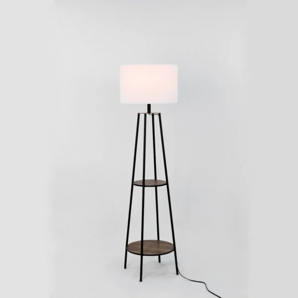 62-inch Etagere Floor Lamp With 2 Wood Shelves - Image 5