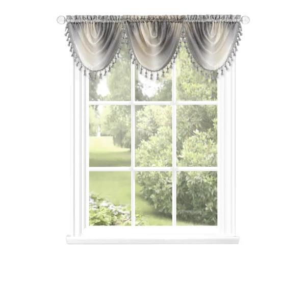 Modern Semi-Sheer Drapes Window Valance - Silver - Image 2