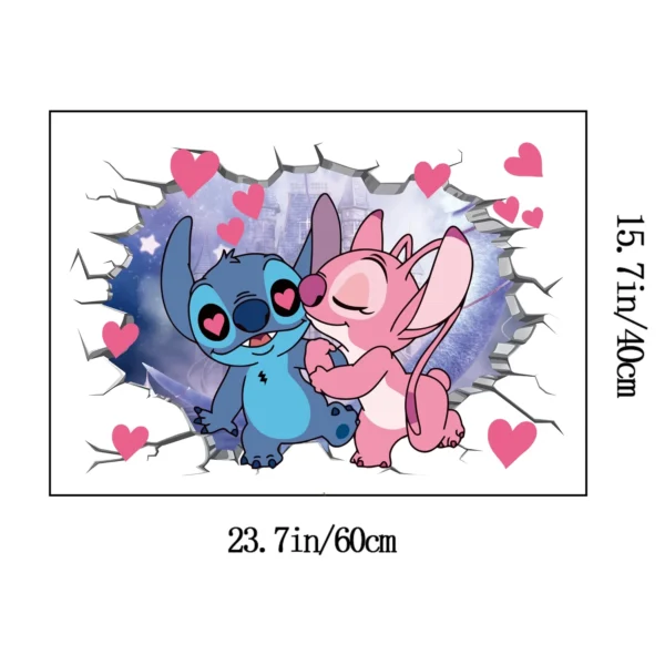 3D Cartoon Stitch Wall Stickers (15.7x23.7) Inch - Image 2