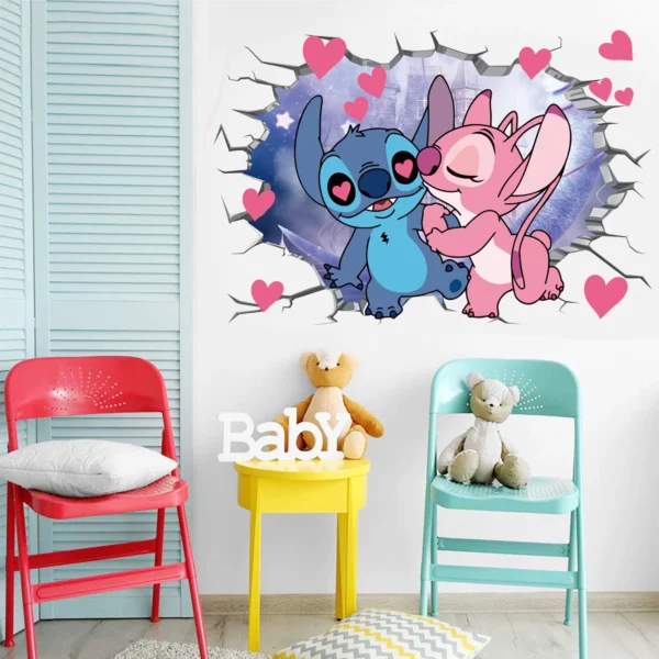 3D Cartoon Stitch Wall Stickers (15.7x23.7) Inch - Image 4