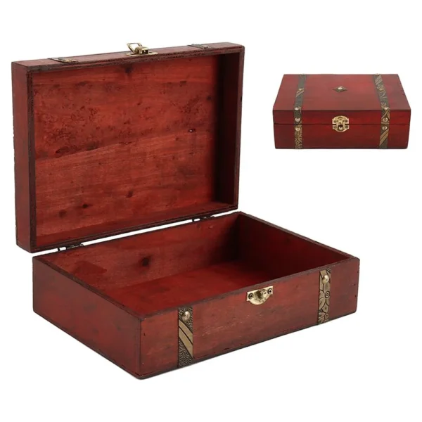 Treasure Chest Decorative Boxes with Lids for Home Decor - Color Brown