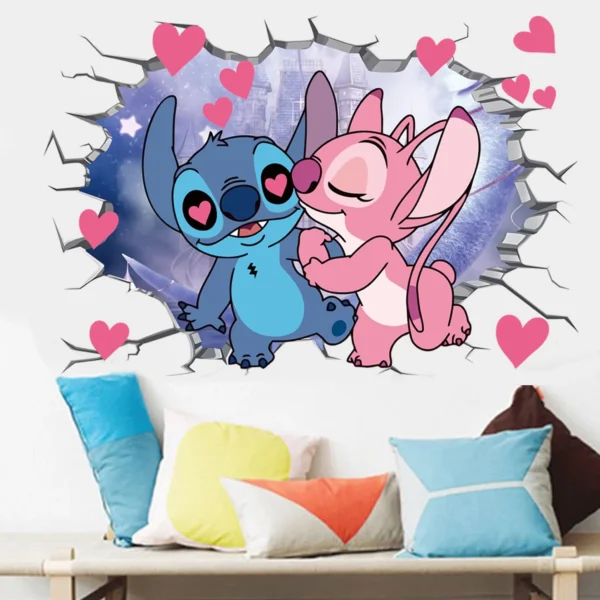 3D Cartoon Stitch Wall Stickers (15.7x23.7) Inch - Image 3